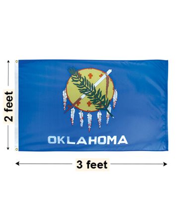 2'x3' Oklahoma Nylon Outdoor Flag